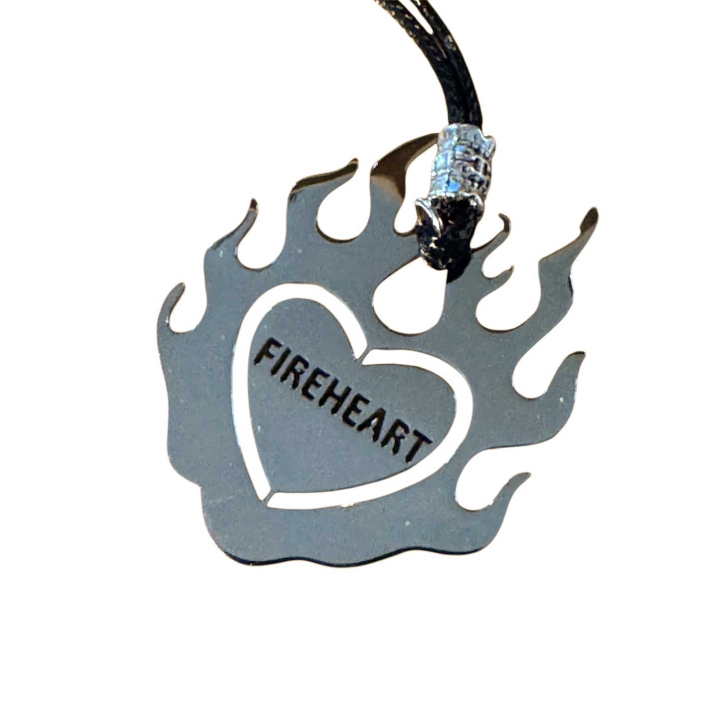 Stainless Steel Fireheart Pendant Necklace